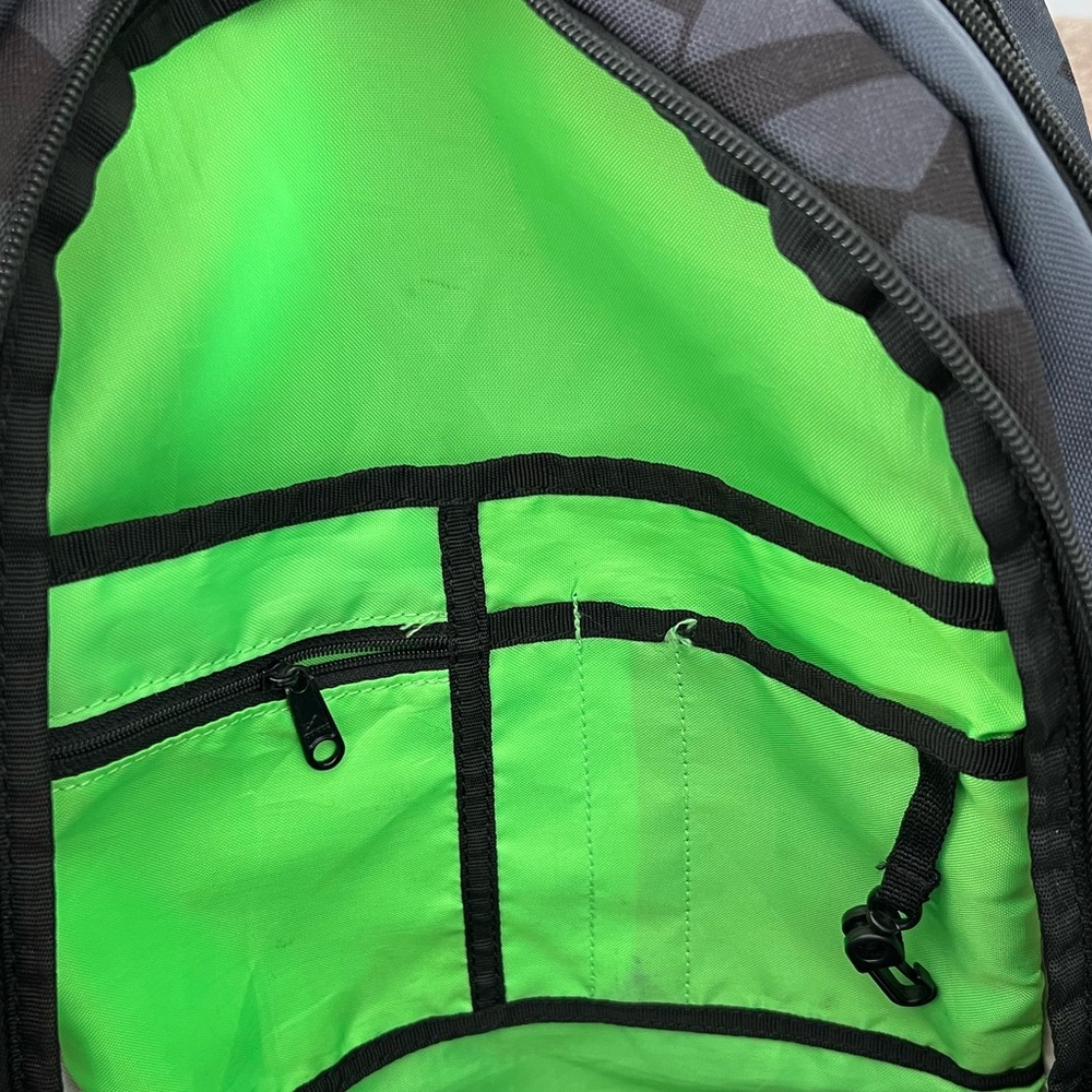Adidas Black Geometric Pattern with Neon Green Accents Backpack - Picture 7 of 9